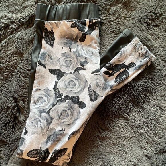 Guess Faux Leather Trimmed Leggings - Picture 1 of 2